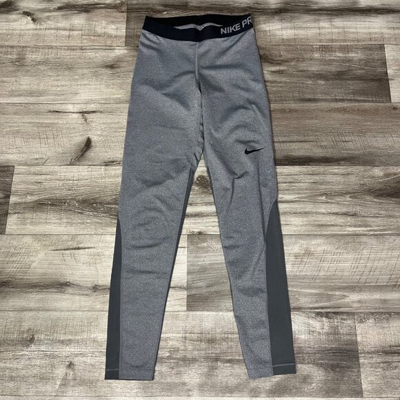 Nike Pro Athletic Mid Rise 7/8 Ankle Yoga Pants Grey Black Women’s Size S